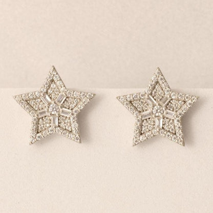 Star Diamond Stud Earrings