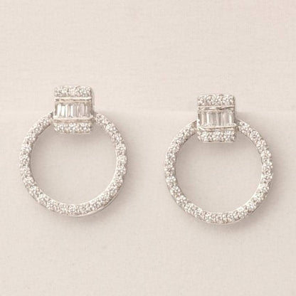 Circle Baguette Diamond Earrings