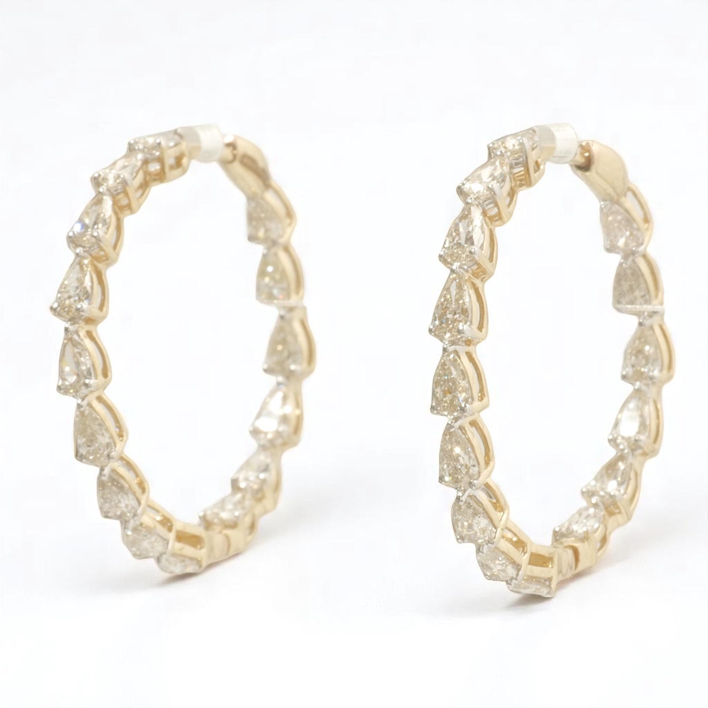 Teardrop Diamond Hoop Earrings
