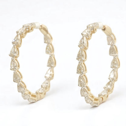 Teardrop Diamond Hoop Earrings