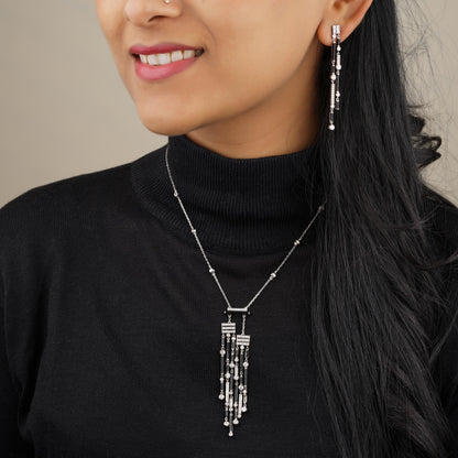 Black Onyx Diamond Dangle Earrings