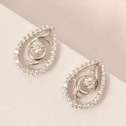 Teardrop Rose Diamond Stud Earrings