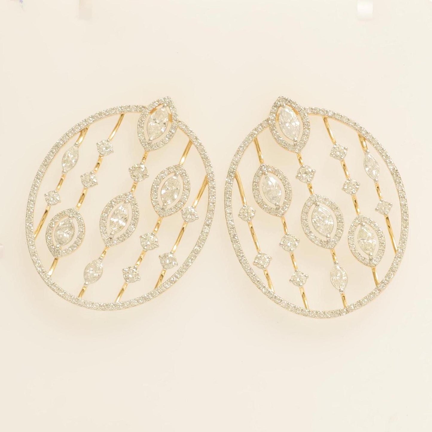 Open Circle Natural Diamond Earrings