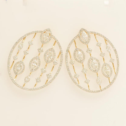 Open Circle Natural Diamond Earrings