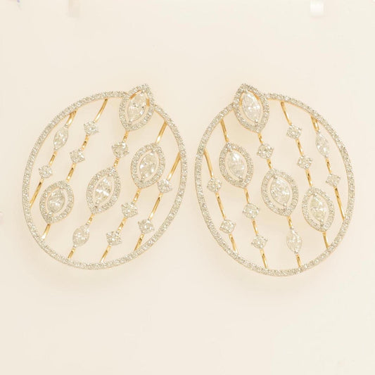 Open Circle Natural Diamond Earrings