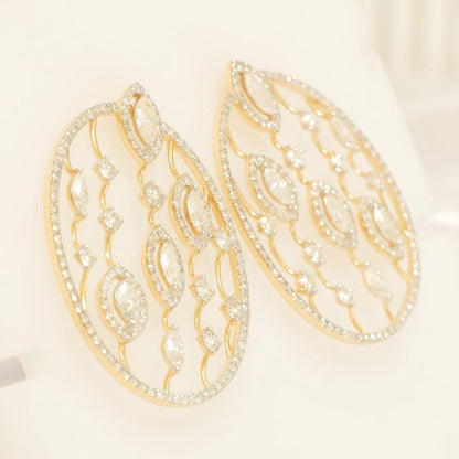 Open Circle Natural Diamond Earrings