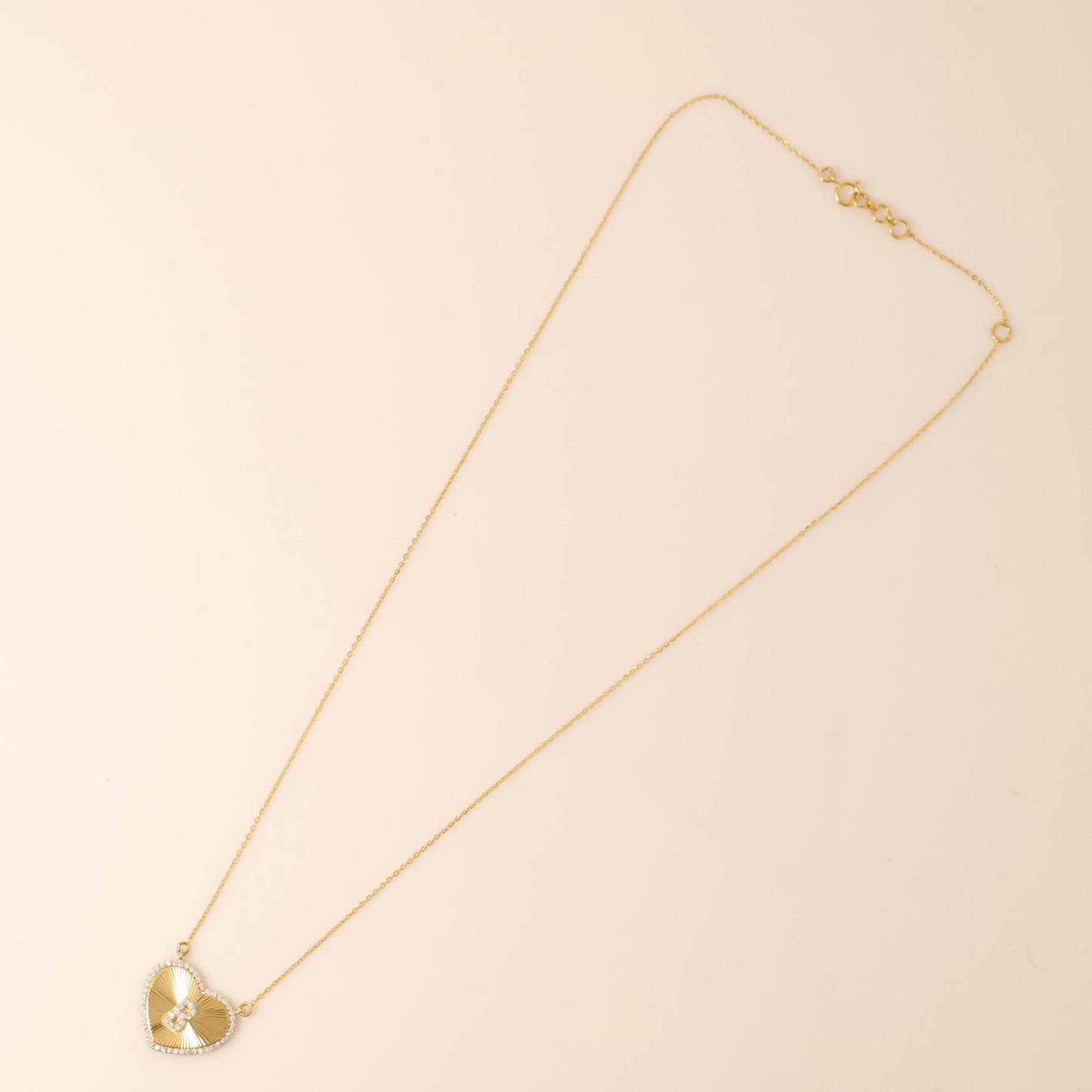 Heart Initial Medallion Diamond Necklace