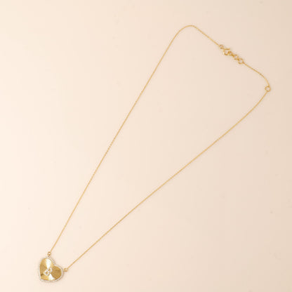 Heart Initial Medallion Diamond Necklace