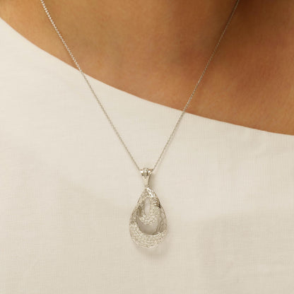 Teardrop Diamond Pendant Necklace