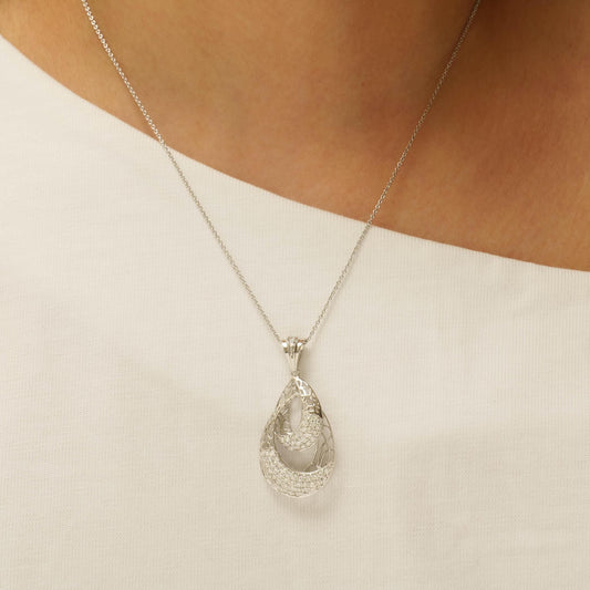 Teardrop Diamond Pendant Necklace