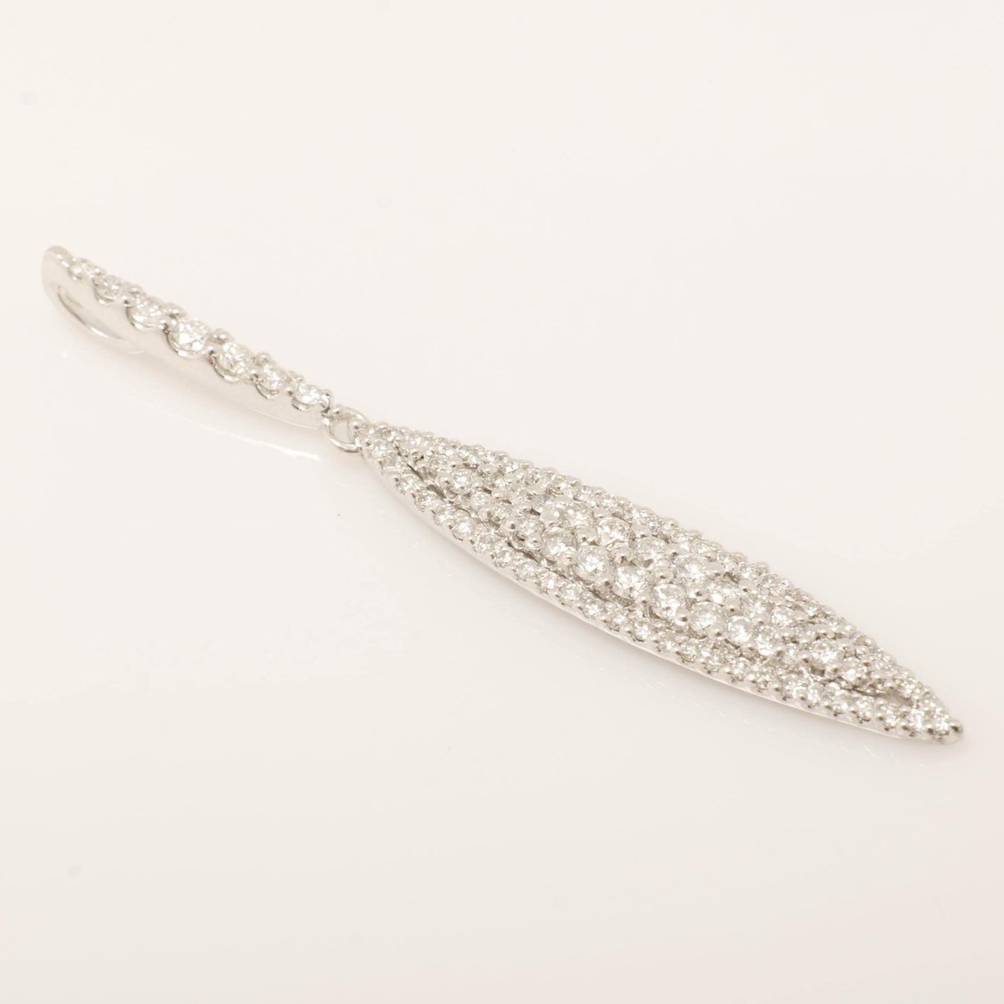 Leaf Natural Diamond Halo Drop Pendant