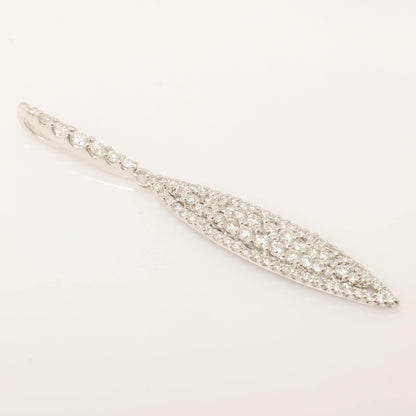 Leaf Natural Diamond Halo Drop Pendant