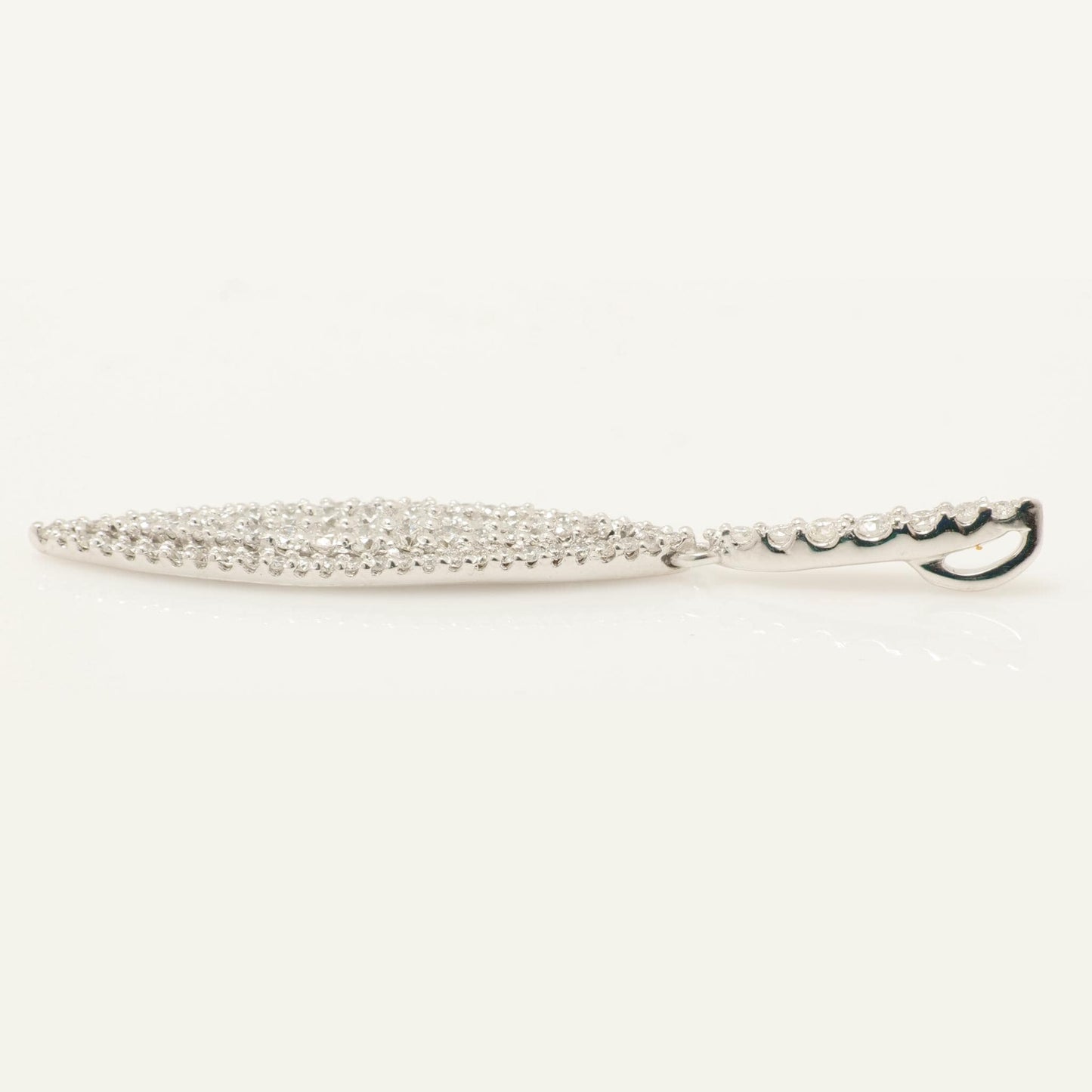 Leaf Natural Diamond Halo Drop Pendant