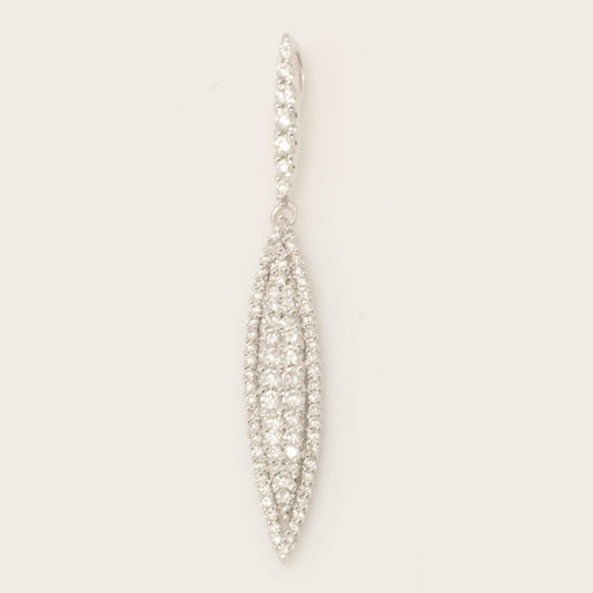 Leaf Natural Diamond Halo Drop Pendant