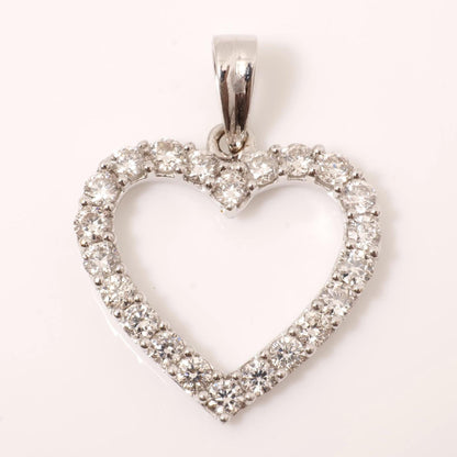 Open Heart Natural Diamond Pendant