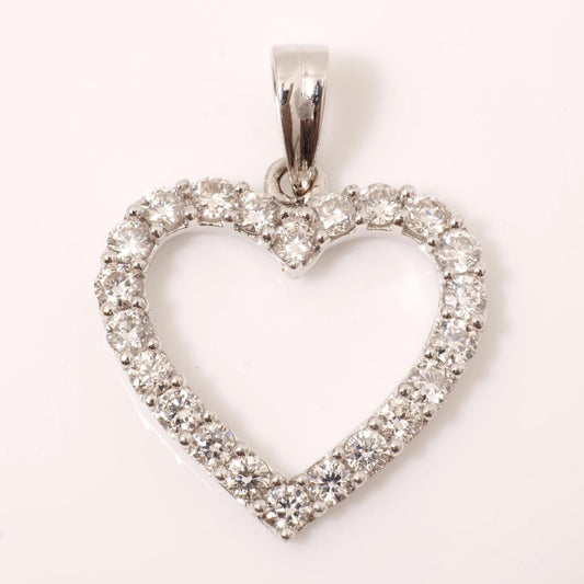 Open Heart Natural Diamond Pendant