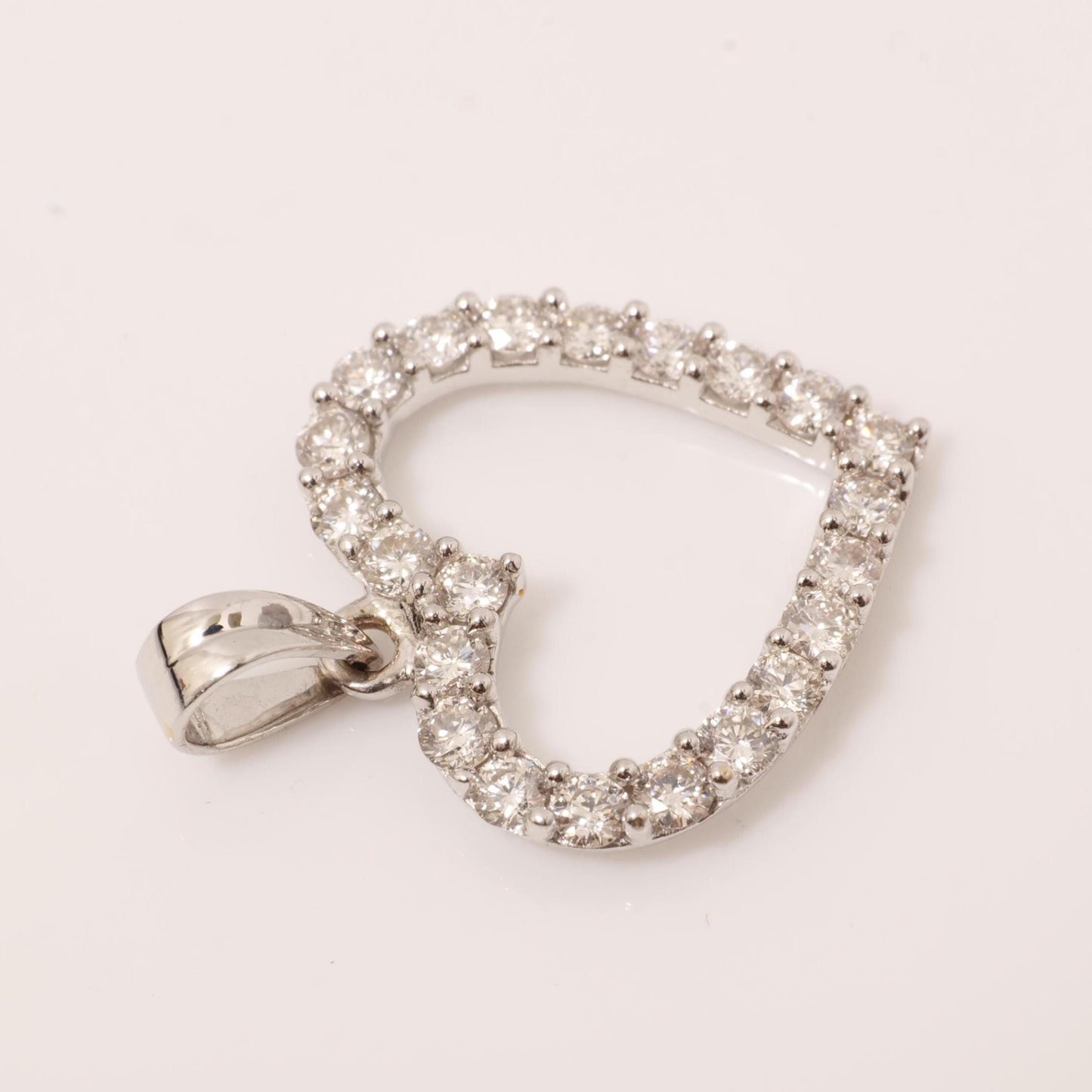 Open Heart Natural Diamond Pendant