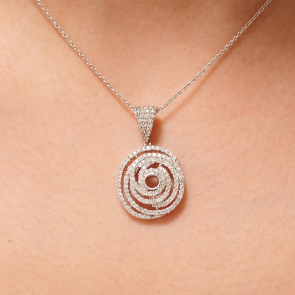 Spiral Pave Pendant Necklace