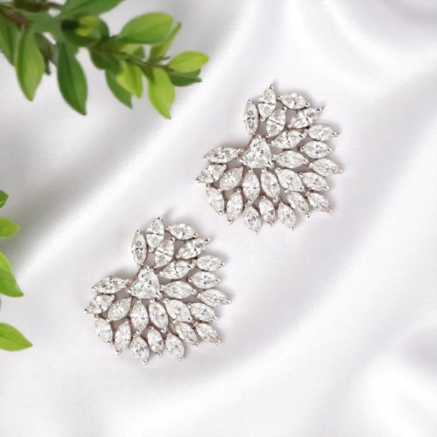 Heart Cluster Stud Earrings
