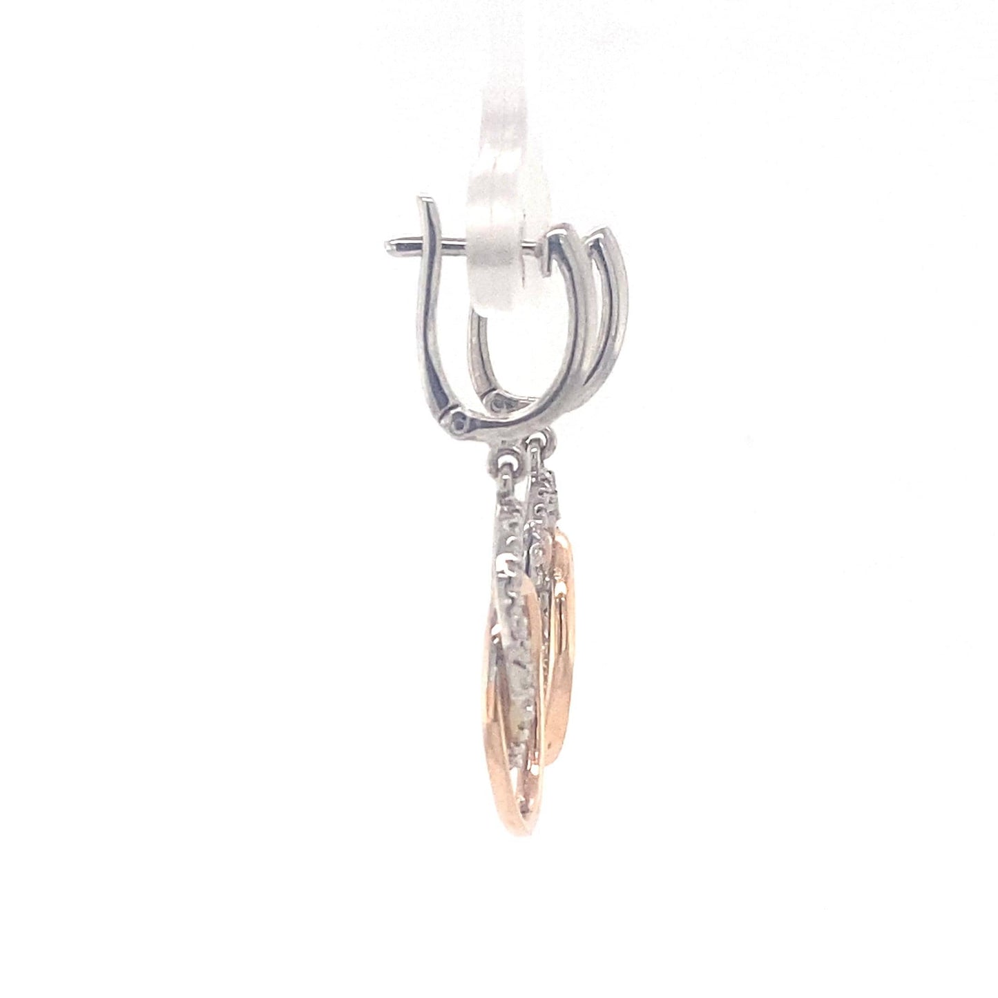 Interlocking Oval Dangle Diamond Earrings