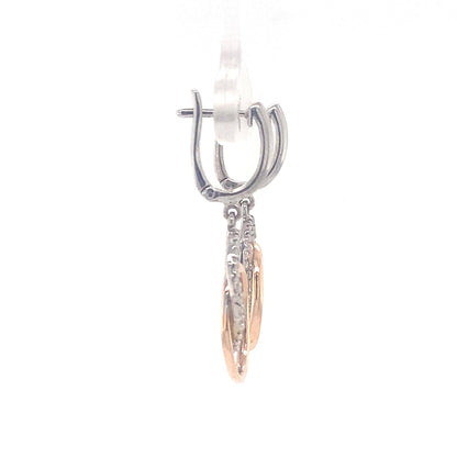 Interlocking Oval Dangle Diamond Earrings