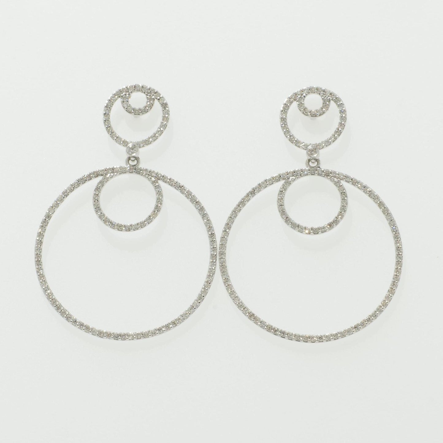 Circle Drop Dangle Diamond Earrings