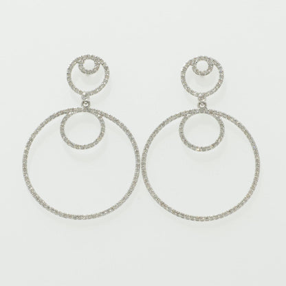 Circle Drop Dangle Diamond Earrings