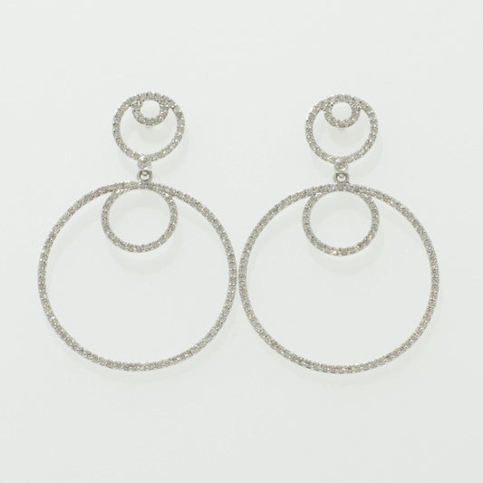 Circle Drop Dangle Diamond Earrings