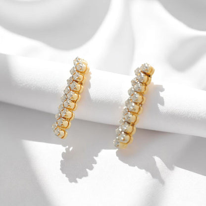 Bar Diamond Drop Stud Earrings