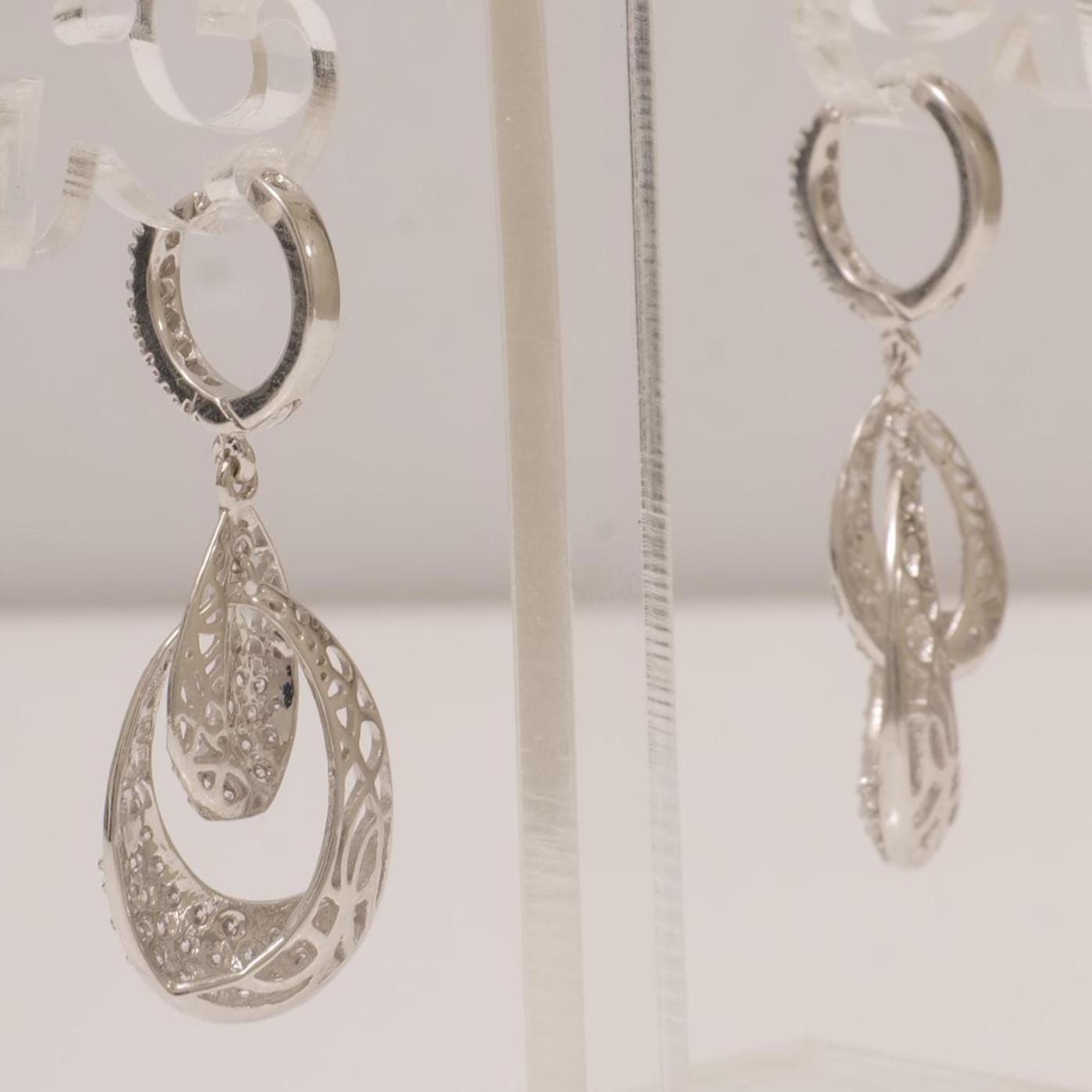 Teardrop Diamond Dangle Earrings