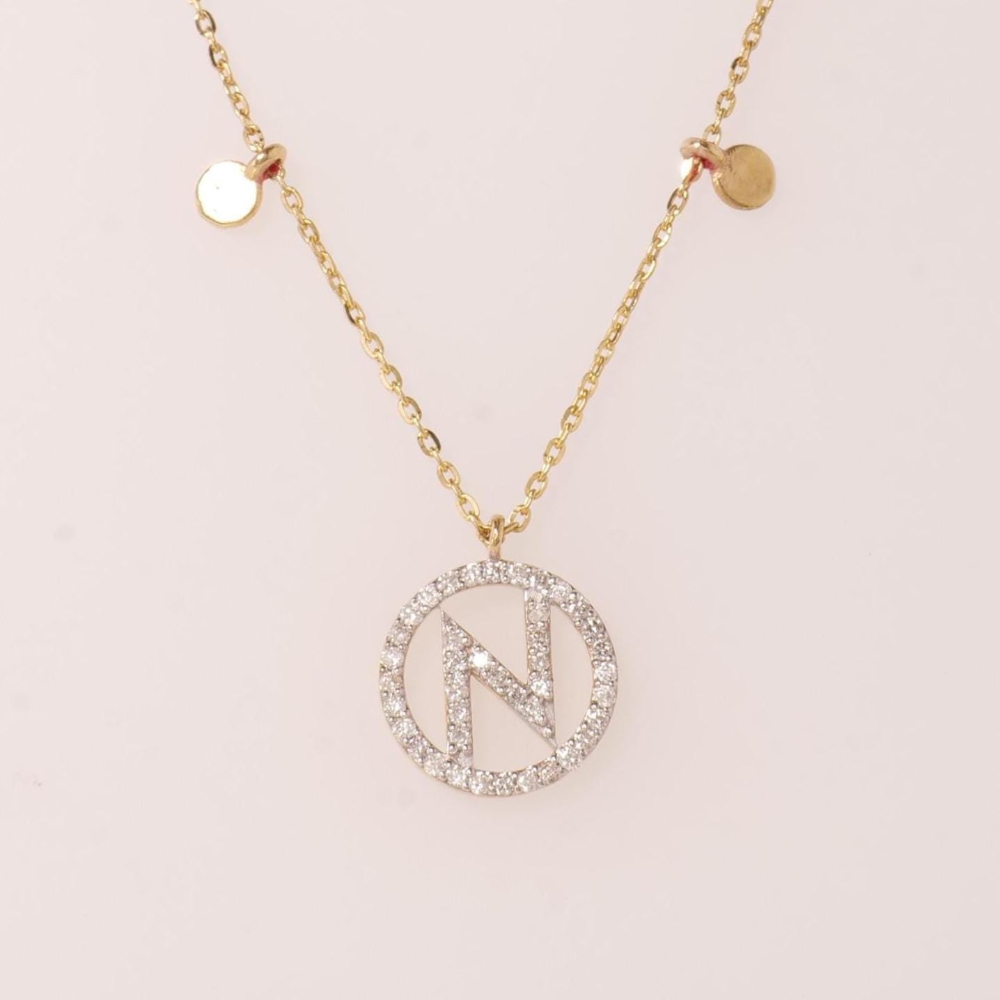 Personalized Disc Initial Necklace