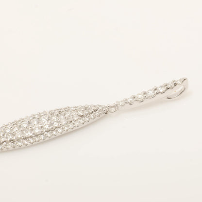 Leaf Natural Diamond Halo Drop Pendant
