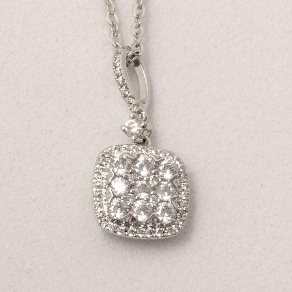 Halo Cushion Diamond Necklace
