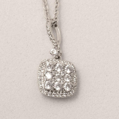 Halo Cushion Diamond Necklace