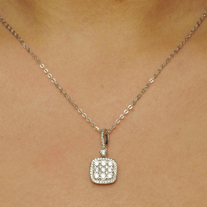 Halo Cushion Diamond Necklace