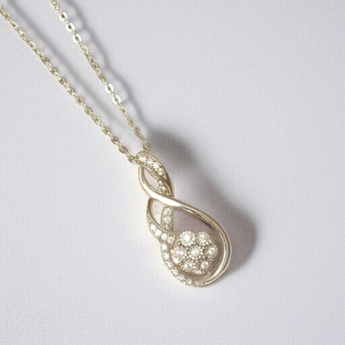 Infinity Swirl Diamond Pendant Necklace