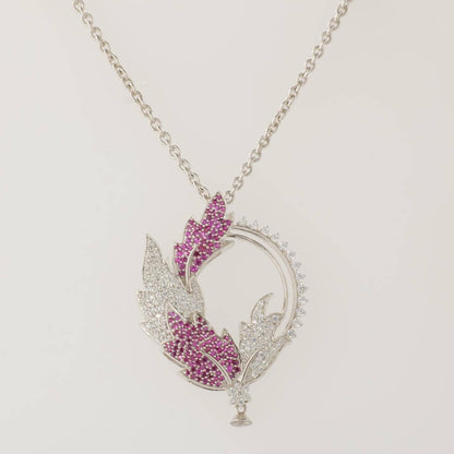 Leaf Diamond Pendant Necklace