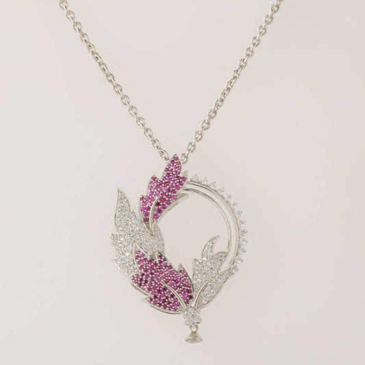 Leaf Diamond Pendant Necklace