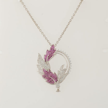 Leaf Diamond Pendant Necklace