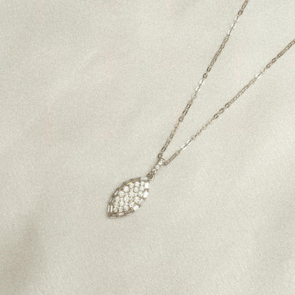 Eye Shape Diamond Pendant Necklace
