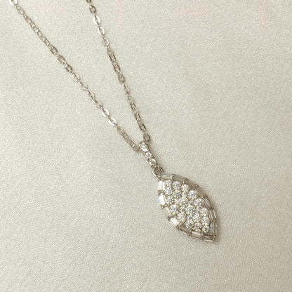 Eye Shape Diamond Pendant Necklace