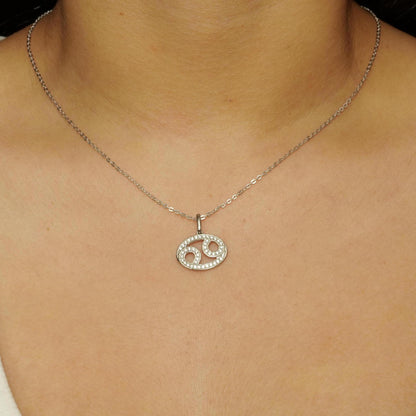 Cancer Horoscope Diamond Necklace