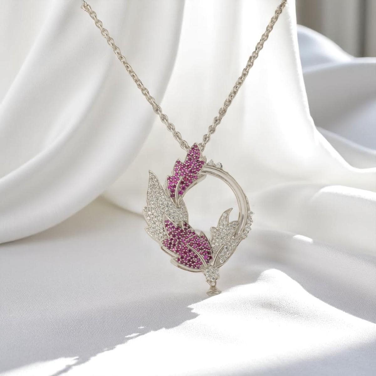 Leaf Diamond Pendant Necklace