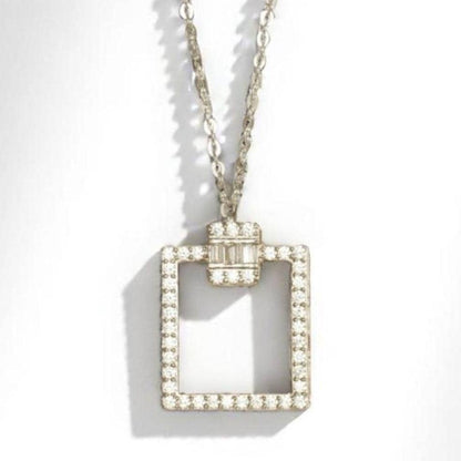 Square Diamond Pendant Necklace