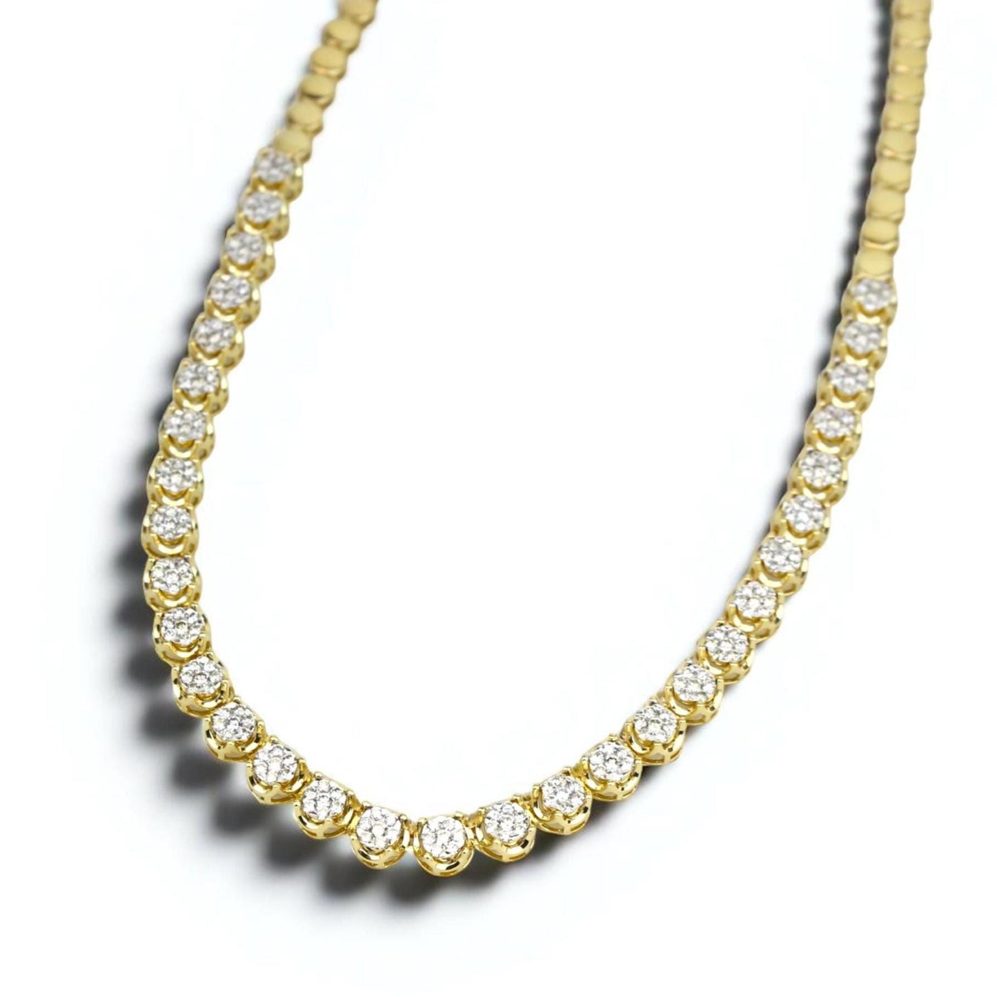 Round Diamond Tennis Necklace Earring Set