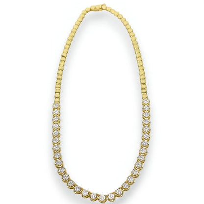 Round Diamond Tennis Necklace Earring Set