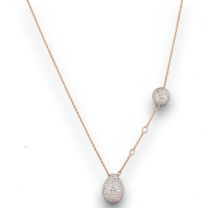 Teardrop Ball Diamond Necklace