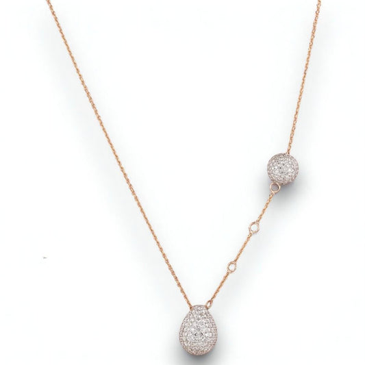 Teardrop Ball Diamond Necklace