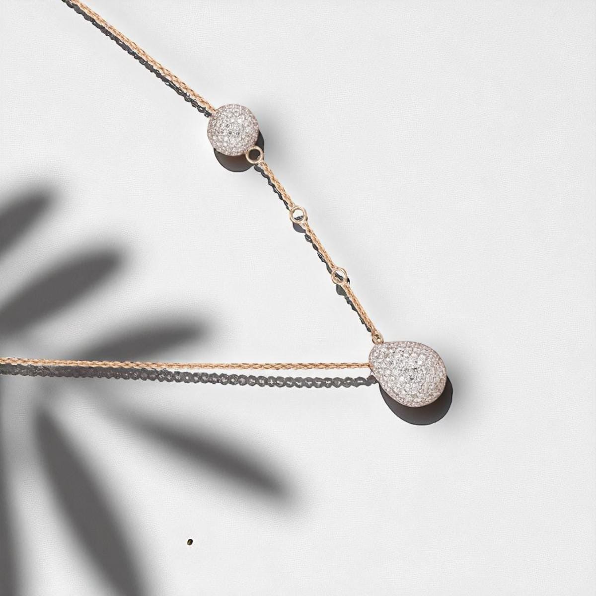 Teardrop Ball Diamond Necklace