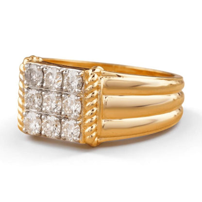 Square Grid Men's Diamond Ring